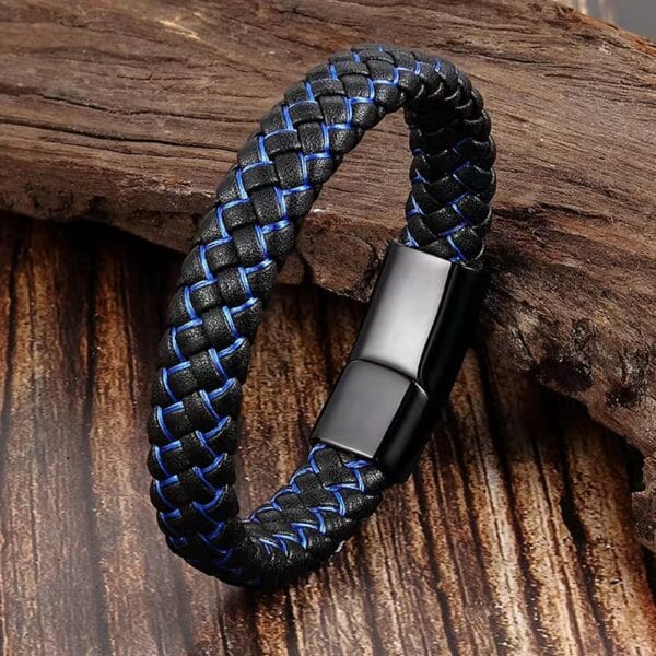Læder Armbånd Uden Magneter Krebsen Blå