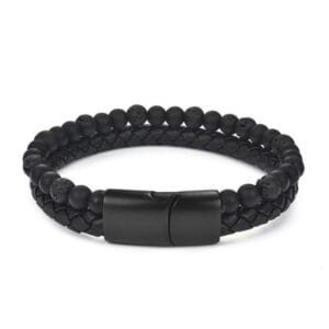 Læder Armbånd Uden Magneter Lille Sten