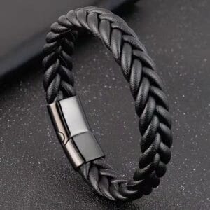 Læder Armbånd Uden Magneter Flet Læder