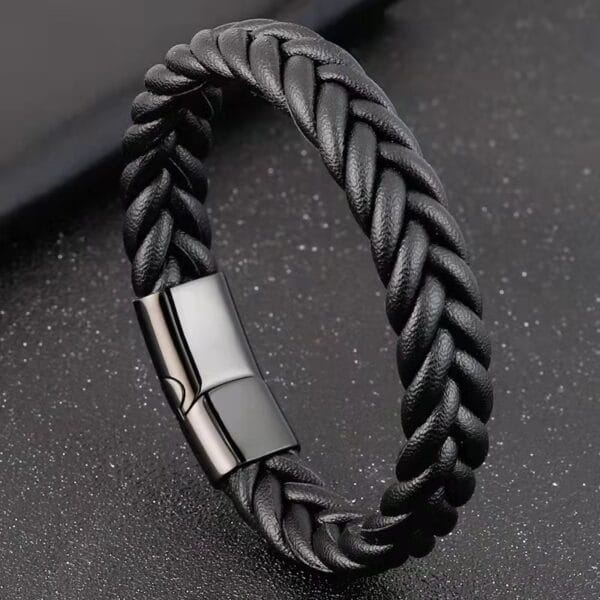 Læder Armbånd Uden Magneter Flet Læder