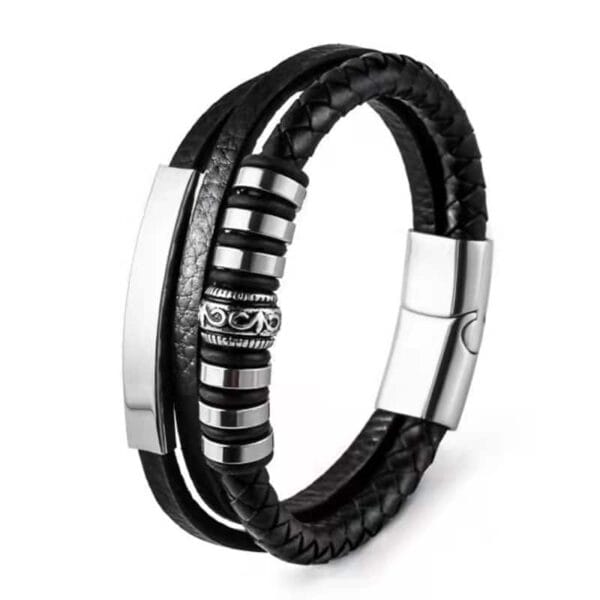 Læder Armbånd Uden Magneter Rød Sol