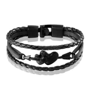 Læder Armbånd Uden Magneter Eco Sort