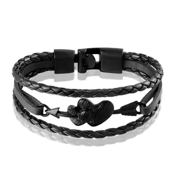Læder Armbånd Uden Magneter Eco Sort